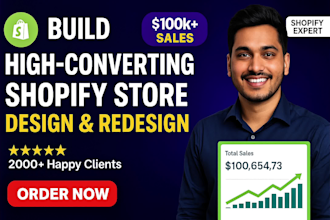build shopify store, design redesign copy ecommerce website, dropshipping store