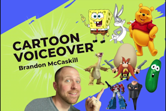 cartoon character impressions wild energetic scary crazy evil professional male