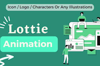 do icon or illustration lottie json web animation for your website or app