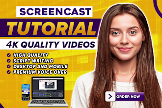 make 4k quality tutorial videos or screencast explainer videos for your website