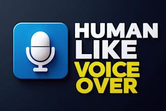 do professional ai voice over in human like tone youtube, ads, elearning