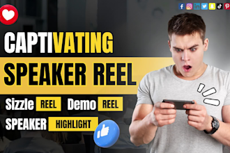 create captivating speaker reel or speaker highlight reel, showreel, demo reel