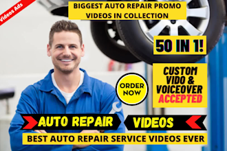 make custom auto repair shop or auto mechanic service video