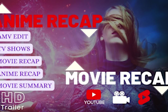 edit movie recap summary and amv edit, anime recapped for youtube channel