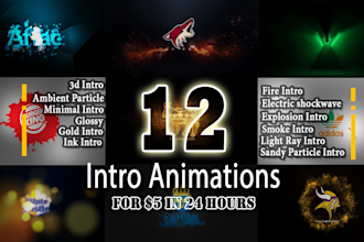 make 12 animated logo intro video