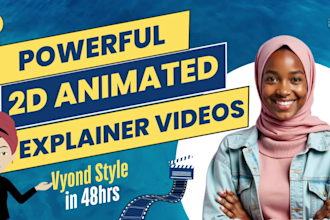 create a captivating 2d animated explainer vyond video in 48 hours