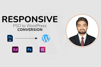 do responsive PSD to wordpress, figma to wordpress