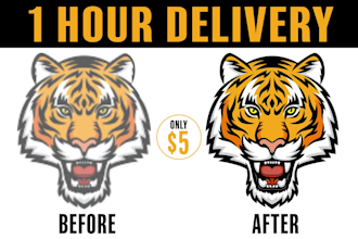 manual vector tracing, modify, redraw logo, raster to vector