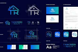 design real estate logo with brand identity and brand style guides
