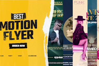 create motion graphic flyer for party and event