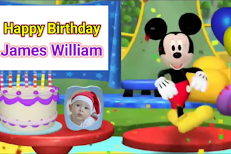 make personalized mickey mouse happy birthday surprise video
