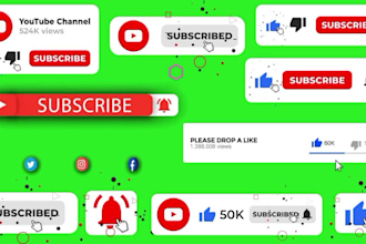 create amazing subscribe, like and bell animation