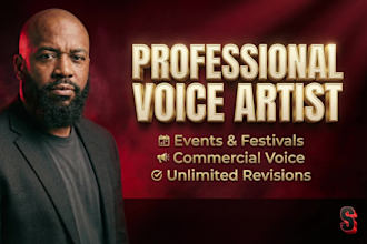 be your deep male voice over for music events, commercials, festival intros