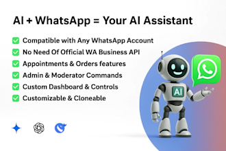 create and setup custom whatsapp ai chatbot on any number without meta API