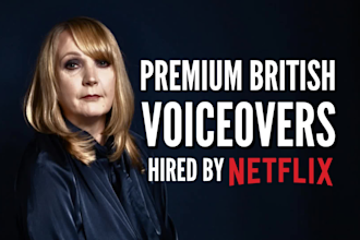 produce a premium british female voice over