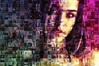 create a 3d mosaic logo intro or photo reveal animation