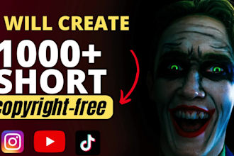 create 200 motivational, pets, cars, funny fails youtube shorts videos