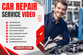 create oil change video or auto repair car wash ad video