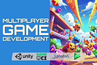 develop online multiplayer unity games for mobile, PC and web