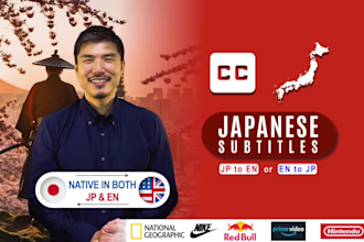 translate and add subtitles to japanese or english videos srt