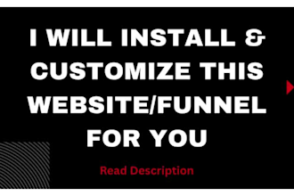 install and customize this gohighlevel website funnel for you on go high level