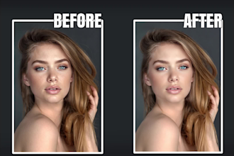 do high end skin retouching, beauty portrait retouch professional photo editing