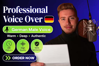 record a german voice over in a sonorous voice