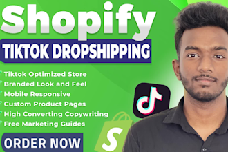 build  profitable tiktok organic shopify dropshipping store