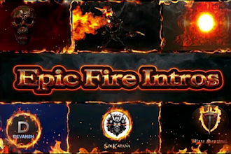 create fire and smoke logo intro animation for youtube