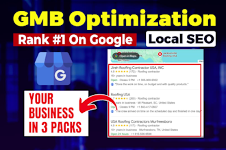 optimize google my business page for local SEO, gmb ranking, maps citations, gbp