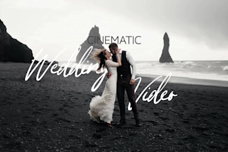 do cinematic wedding video editing and unique slideshow