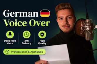 record a german voice over in a sonorous voice