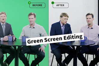 do professional green screen removal and background change
