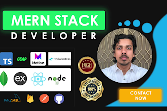do full stack web development, mern, react, typescript, material UI