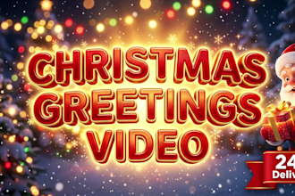 create a christmas intro video or happy holiday greetings animation