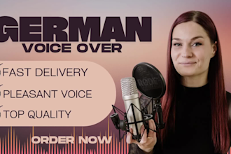 record a female german voice over in a pleasant voice