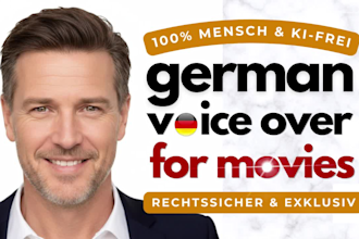 be your german voice actor for your movie off stimme filmsynchronisation overdub