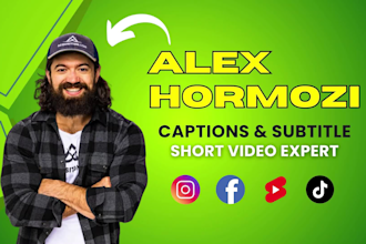 edit your instagram reels,tiktok,youtube shorts with alex hormozi captions