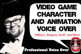 do male video game character and animation voice overs