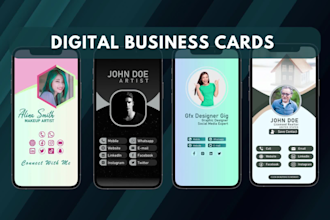 design interactive, modern and clickable digital business card with qr code
