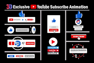 make exclusive 3d youtube subscribe animation