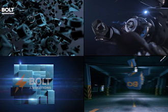 create a powerful transforming logo animation with futuristic reveal