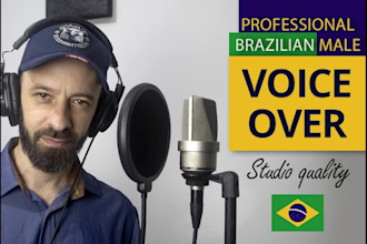 record a professional brazilian portuguese voice over for you