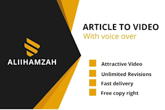 be convert article, text, blog post to video with voiceover