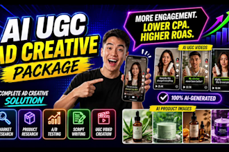 high converting ai ugc ad videos creatives for your product or service
