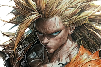 draw custom anime art and characters with coloured pencils