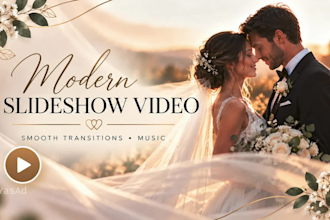 do modern slideshow video with smooth transitions and music