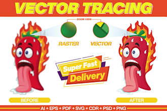 do manual vector tracing and convert image into vector file in adobe illustrator