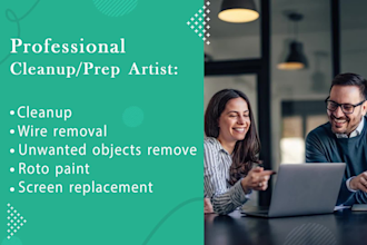 vfx cleanups, roto paint, wire remove and screen replacement
