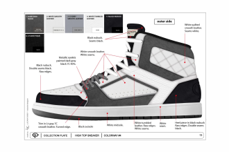 design shoes, footwear, and sneakers with tech pack for manufacture